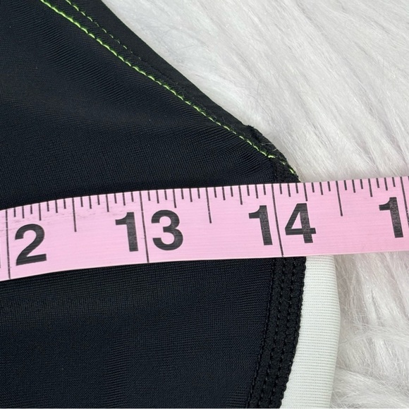 Nike‎ One Piece Athletic Swimsuit Black Neon Yellow Women’s Size 10/36 Open Back - Picture 13 of 16